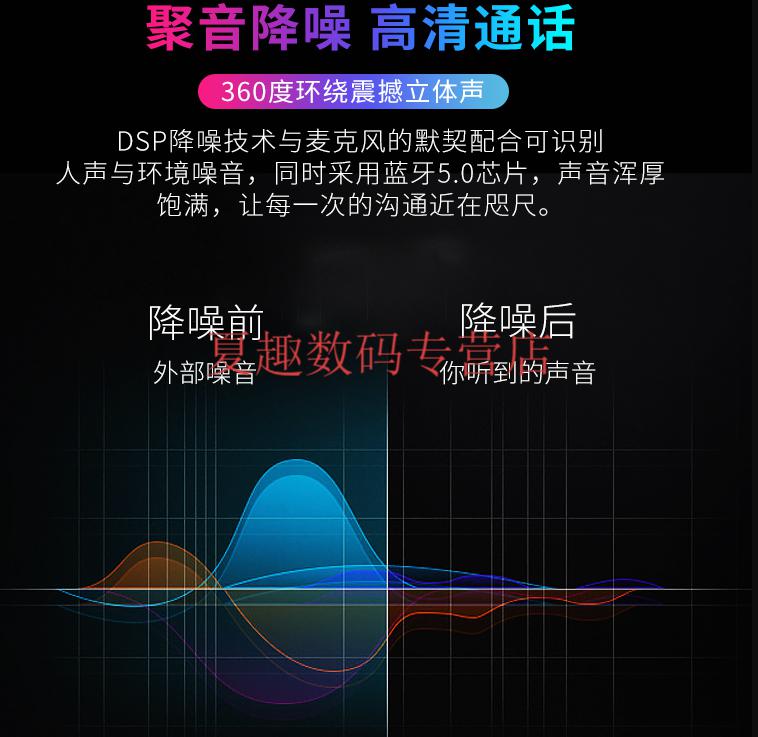 wjhh华为通用通话静音降噪麦克风无线蓝牙耳机单耳耳挂式苹果超长待机