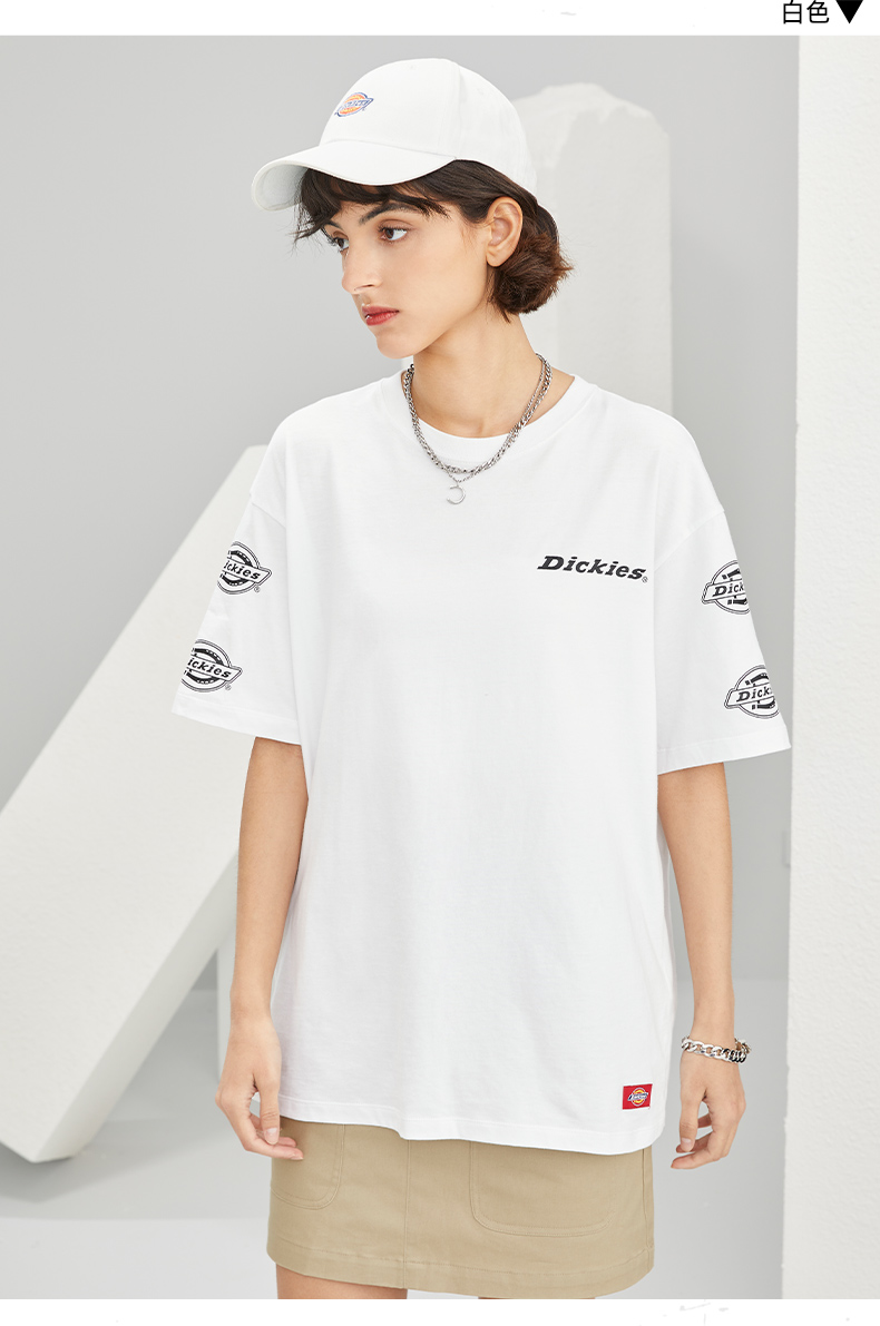 dickies短袖t恤男迪凯斯官方22夏情侣圆领简约棉上衣短t恤010360 青瓷