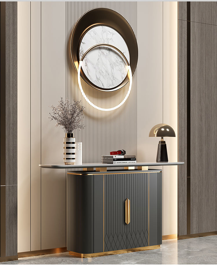 竞致2022年新款轻奢玄关柜进门客厅屏风隔断柜遮挡走廊过道酒柜鞋柜