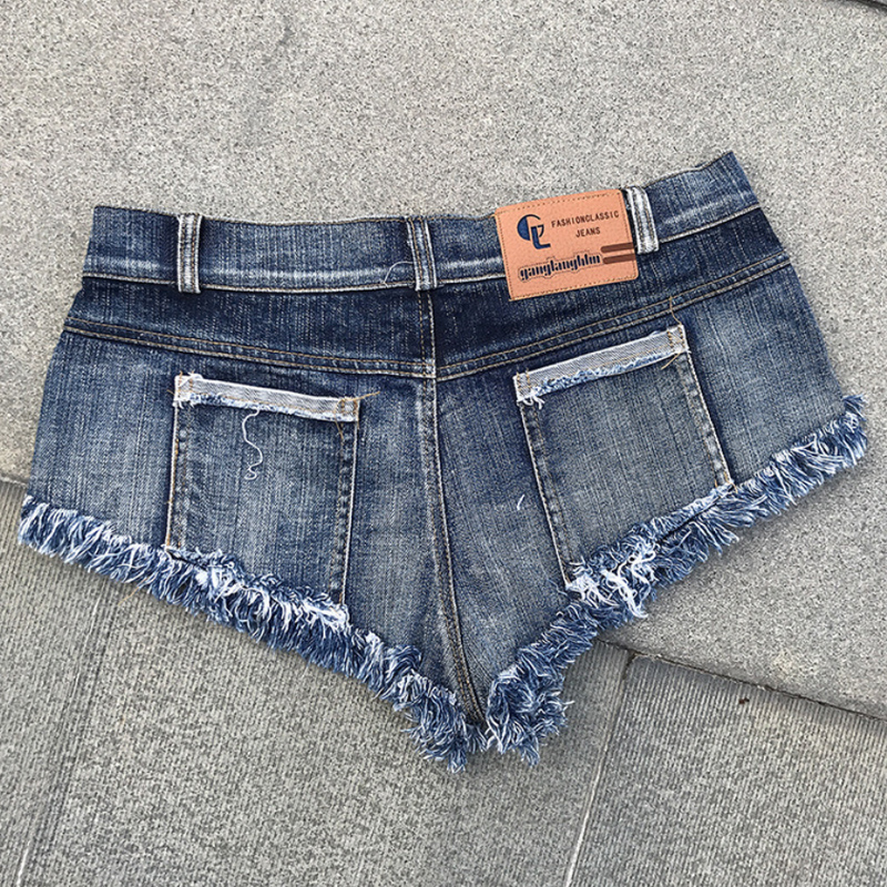 泽麒铭欧美露出热裤沙滩比基尼牛仔裤露臀短裤牛仔比基尼激情夜店车模