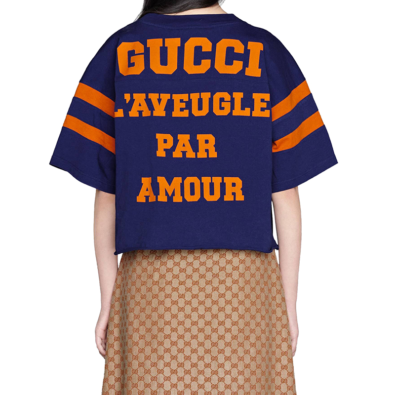 【包税】预订款1-2周 gucci/古驰 2021年新款 女士紫色棉质短袖t恤