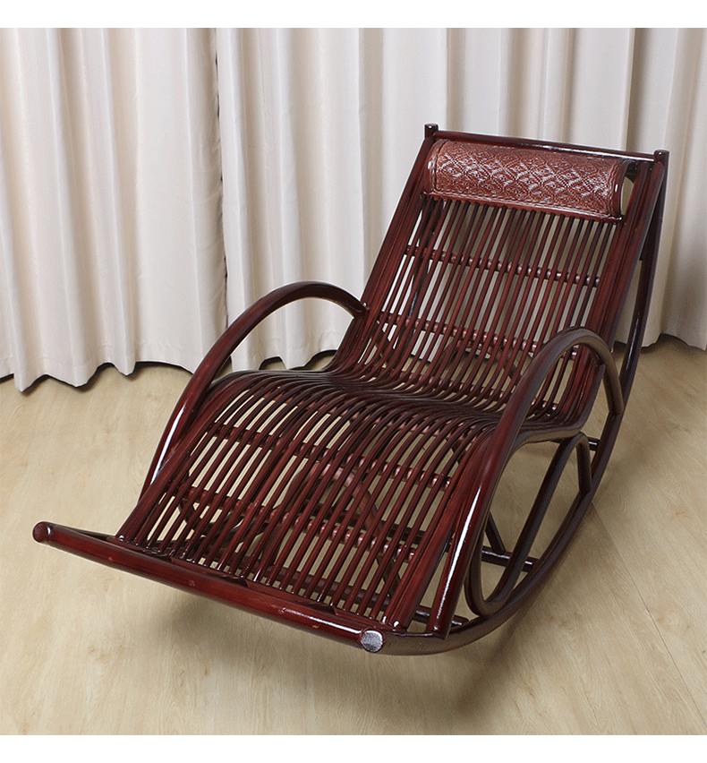 天然真藤椅摇椅躺椅家用阳台休闲午休藤编摇摇椅懒人逍遥椅睡椅 原藤