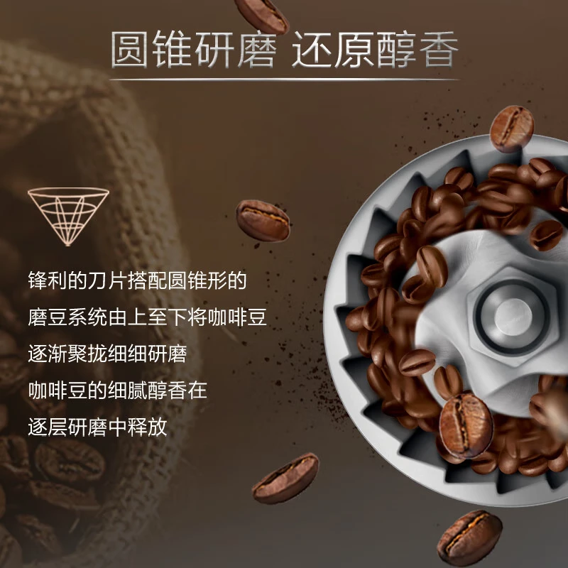 PHILIPS [Mid-Autumn Festival Gift] Coffee machine, Fully automatic household American bean powder dual-purpose grinding machine, coffee grinder, freshly ground. Practical, classic and best-selling American coffee for your boyfriend/girlfriend thumbnail 2