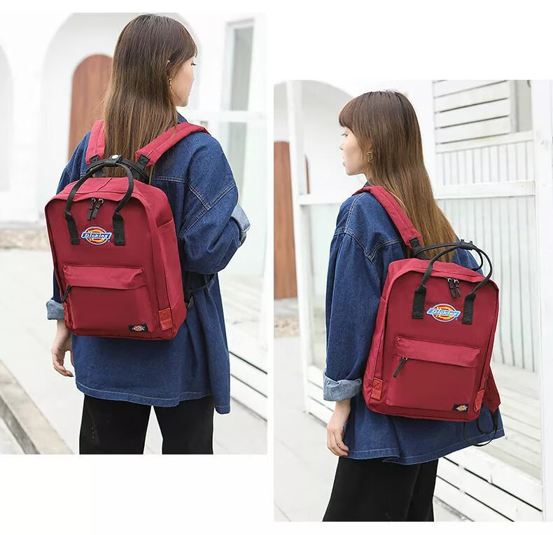 迪克斯正品迪克双肩包纯色男女大容量潮牌百搭背包女学生电脑旅行书包