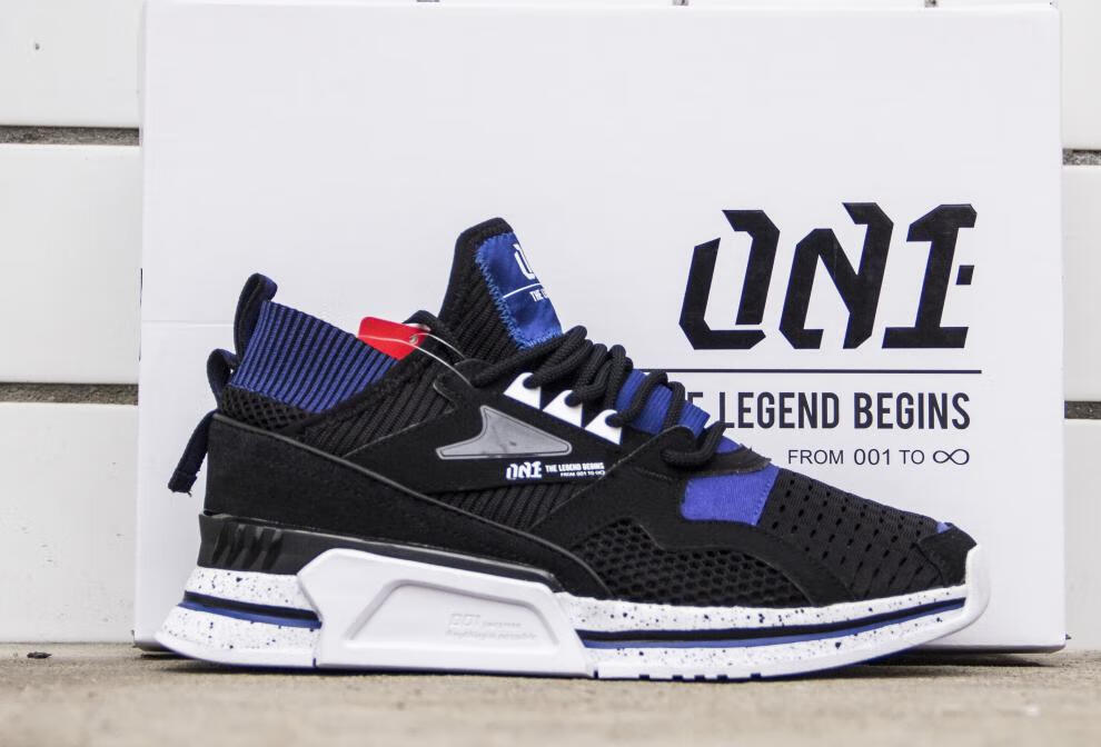 李宁男鞋板鞋2019新款启程001透气轻便悟道休闲运动鞋标准黑风铃灰