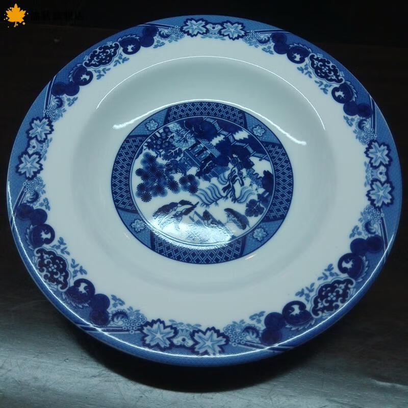 【全新升级】红叶陶瓷红叶陶瓷硬质细白瓷釉中彩青花菜盘——8.