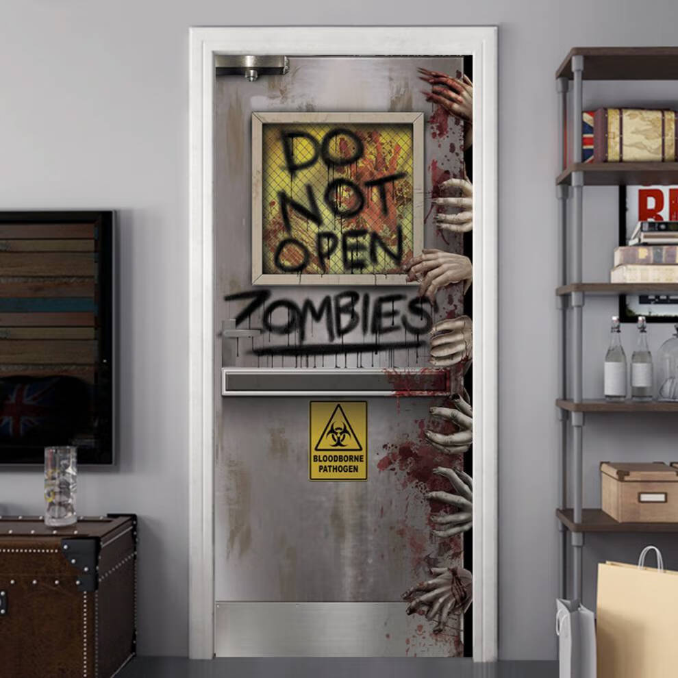 小丑门贴 万圣节恐怖修女幽灵小丑3d门贴木门节日装饰贴纸墙贴 mt057