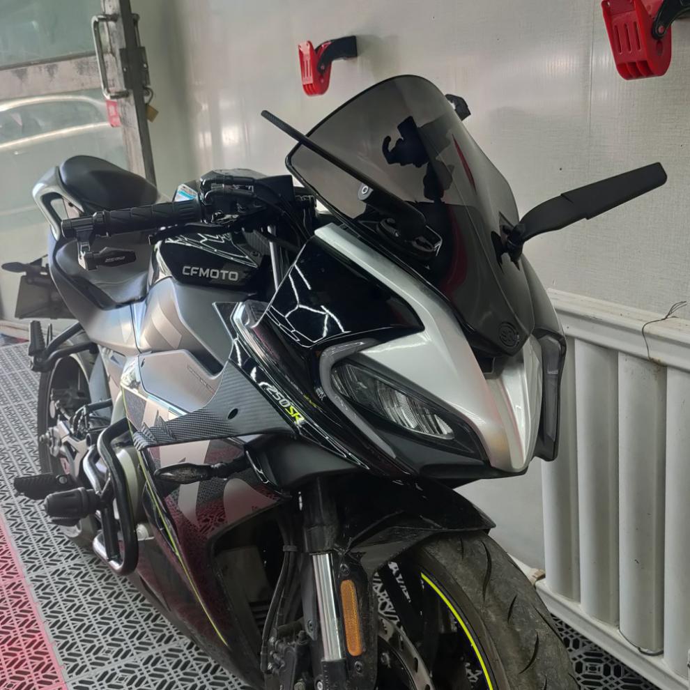 適用春風250sr 賽600 賽350/250改裝摩托車定風翼後視鏡全鋁風刀 都