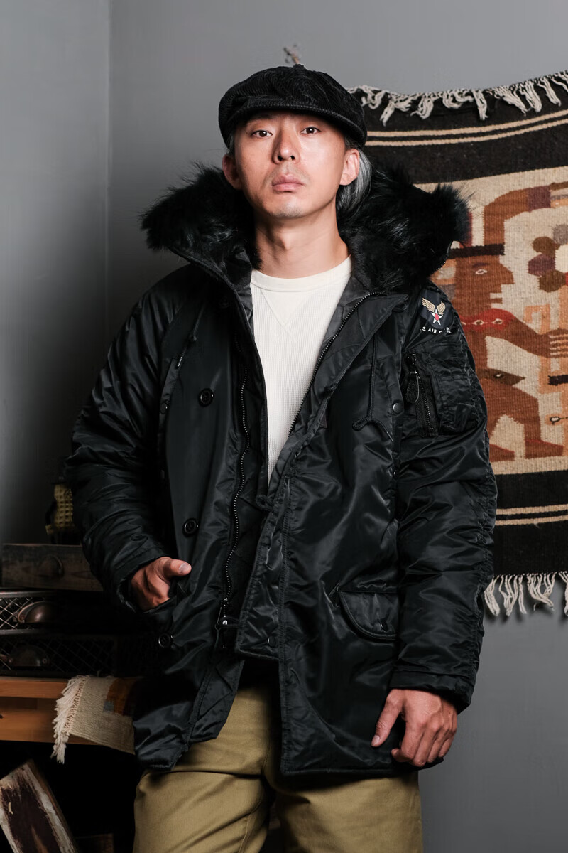 标准版本n3b 棉服棉衣美式军旅飞行大衣保暖抗寒毛领n-3b防水防风 灰