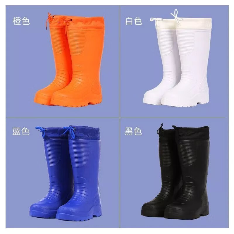 zr】eva泡沫超轻可拆卸加棉雨鞋男式棉雨靴防滑耐渔业棉水靴泡沫水鞋