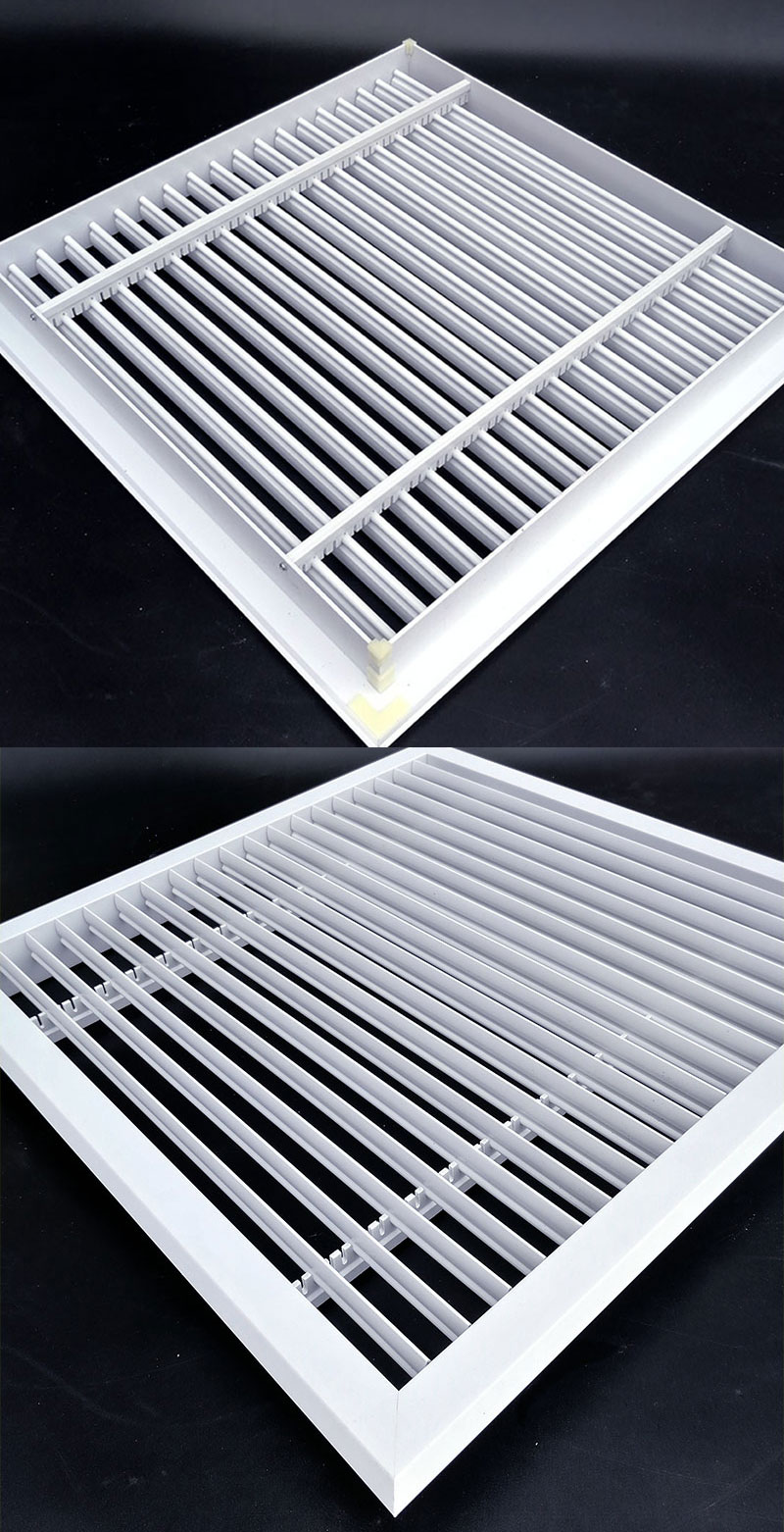 pvc中央空调进回出风口格栅检修口盖风管机塑料通风罩百叶窗定制 双层
