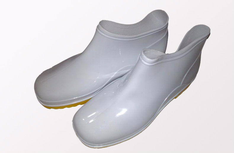 灵妙感 食品工厂白色胶鞋白色低帮雨鞋食品加工厨师花园鞋pvc耐油耐碱