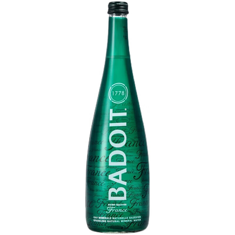 badoit气泡水 法国badoit 波多含气矿泉水750ml*12瓶 玻璃瓶气泡水