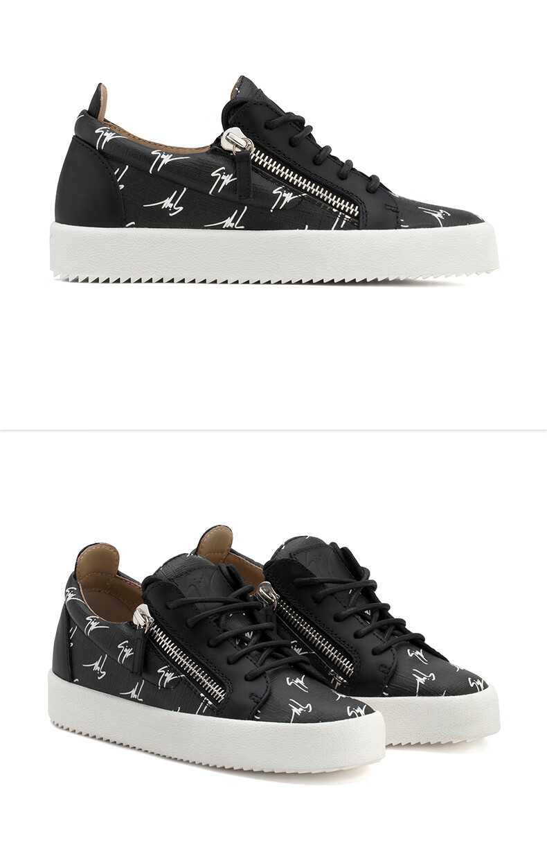 giuseppezanottigz女士经典双拉链板鞋低帮运动鞋黑色36