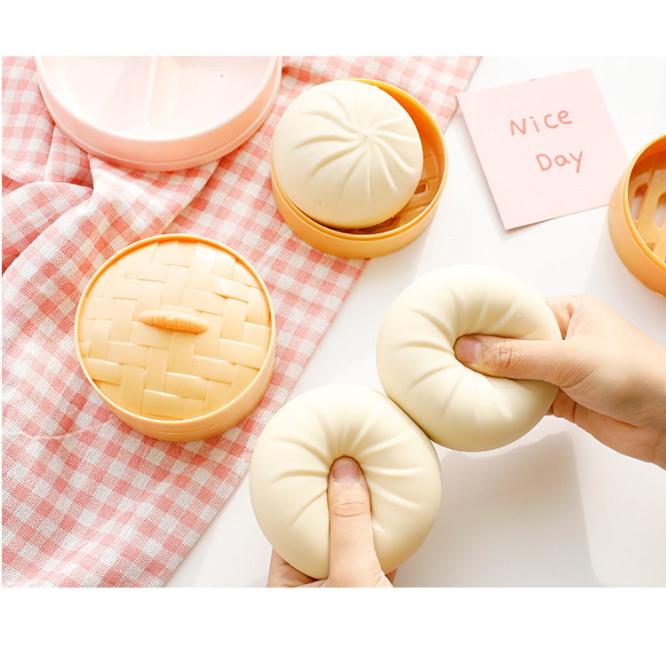 发泄玩具网红叉烧包解压神器女生捏捏乐减压假包子蒸笼恶搞玩具 仿真