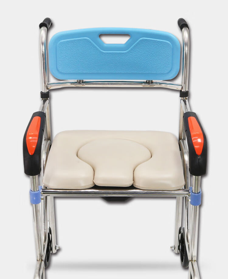 老人移动坐便椅带轮子坐便器残疾人病人马桶椅洗澡椅成人大便器 坐便