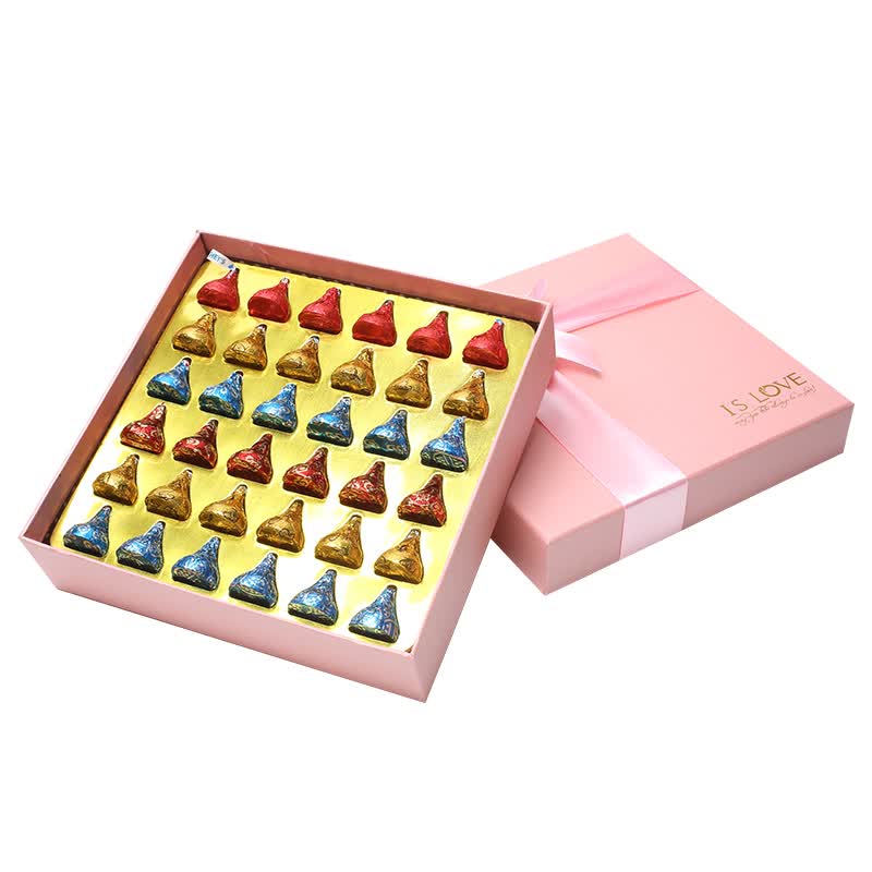 好时巧克力礼盒装喜糖kisses之吻男女生日礼物情人节母亲节礼物 金色