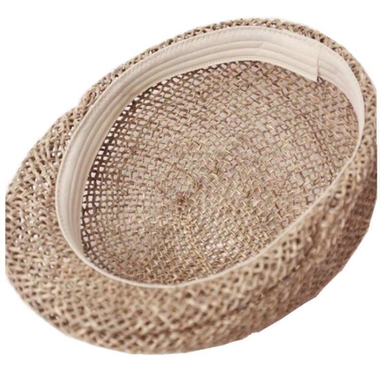 新品男式草编凉帽户外男士草编遮阳帽女士度假旅游防晒帽草帽贝雷前进