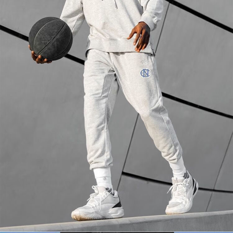 加绒加绒ncaa北卡运动束脚裤男宽松休闲扎袜篮球针织美式训练运动卫裤