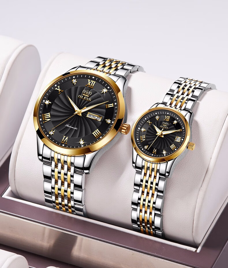 送女友欧利时(olevs)品牌新款情侣款时尚情侣手表一对价薄全自动情侣