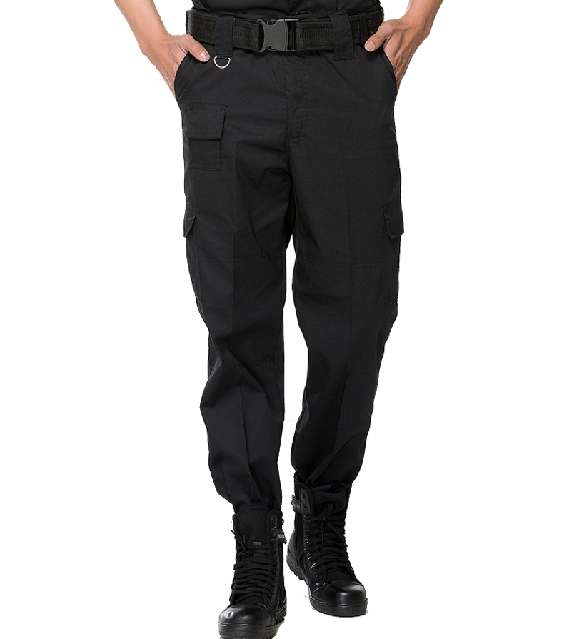 新款裤子保安裤子男保安服工作裤春秋冬夏季耐磨多口袋黑色制服作训服
