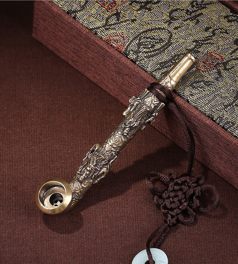 手工八仙过海烟斗纯铜旱烟袋老式传统烟杆男士创意雕刻送爷爷礼物