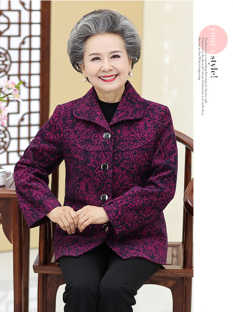 女装新款奶奶装秋装外套6070岁妈妈装上衣中老年人女装太太春秋老人