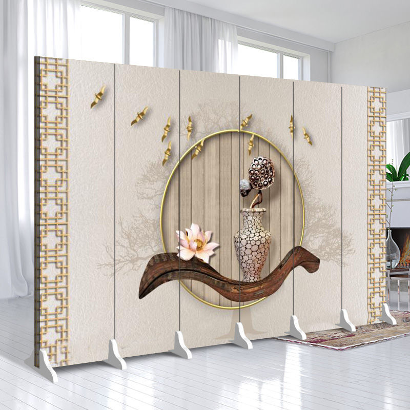 千年狮 屏风隔断酒店餐厅遮挡头疗采耳店茶馆可移动折叠隔板假墙中式