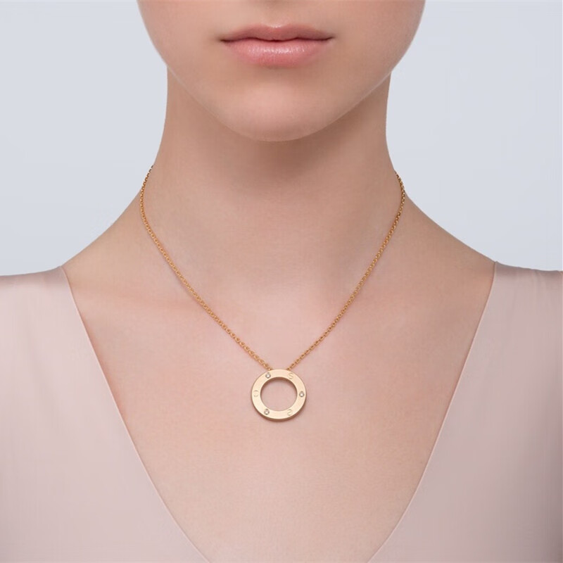 【包税】cartier/卡地亚 经典love18k金黄金钻石项链 镶嵌3颗钻石 b70