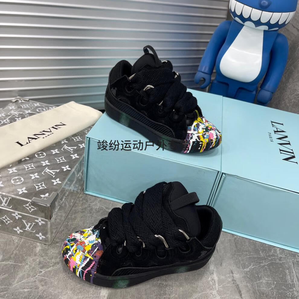 小鬼王琳凯同款纯原lanvin浪凡面包鞋lanvin浪凡鞋泼墨面包鞋老爹鞋男
