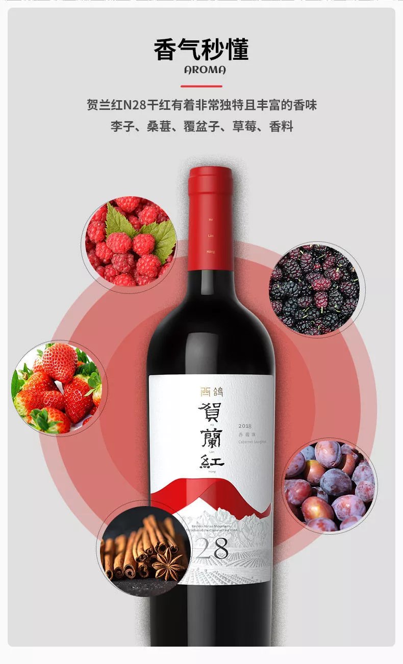 贺兰红n28 宁夏贺兰山红赤霞珠干红葡萄酒n28红酒 东麓产地西鸽酒庄 6
