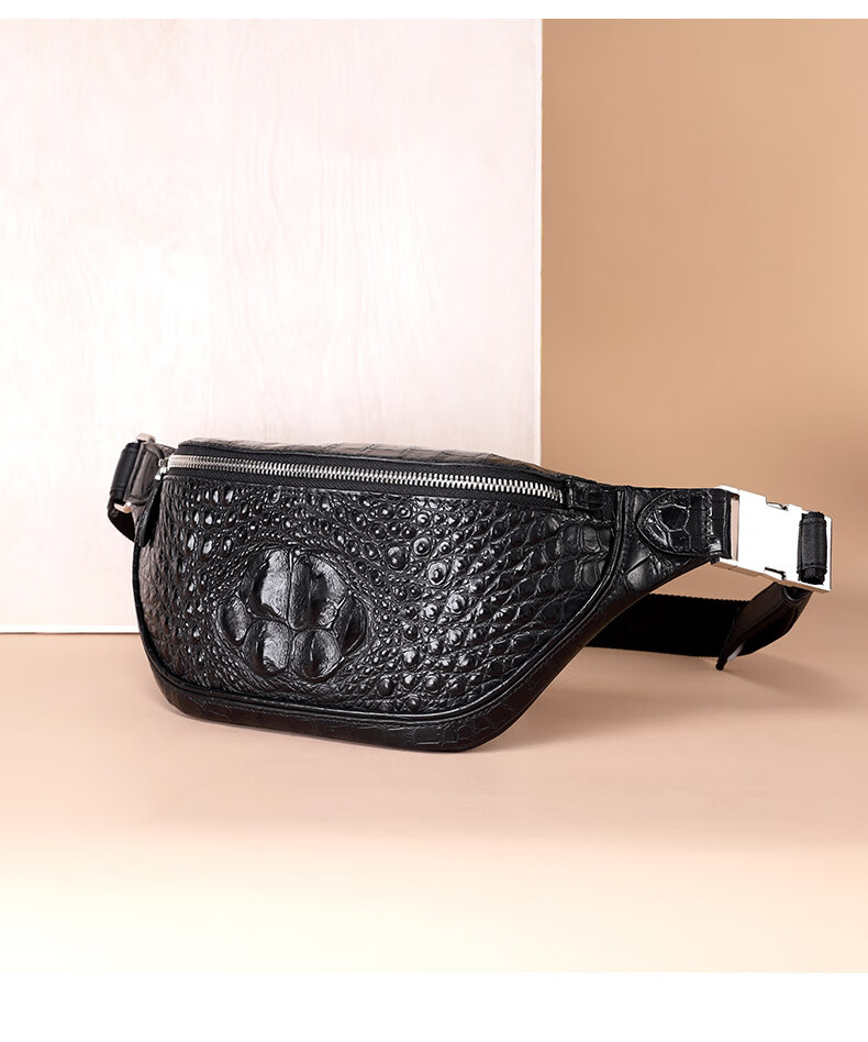 高端轻奢泰国鳄鱼皮皮包男士真皮休闲斜挎包户外休闲后背包时尚腰包