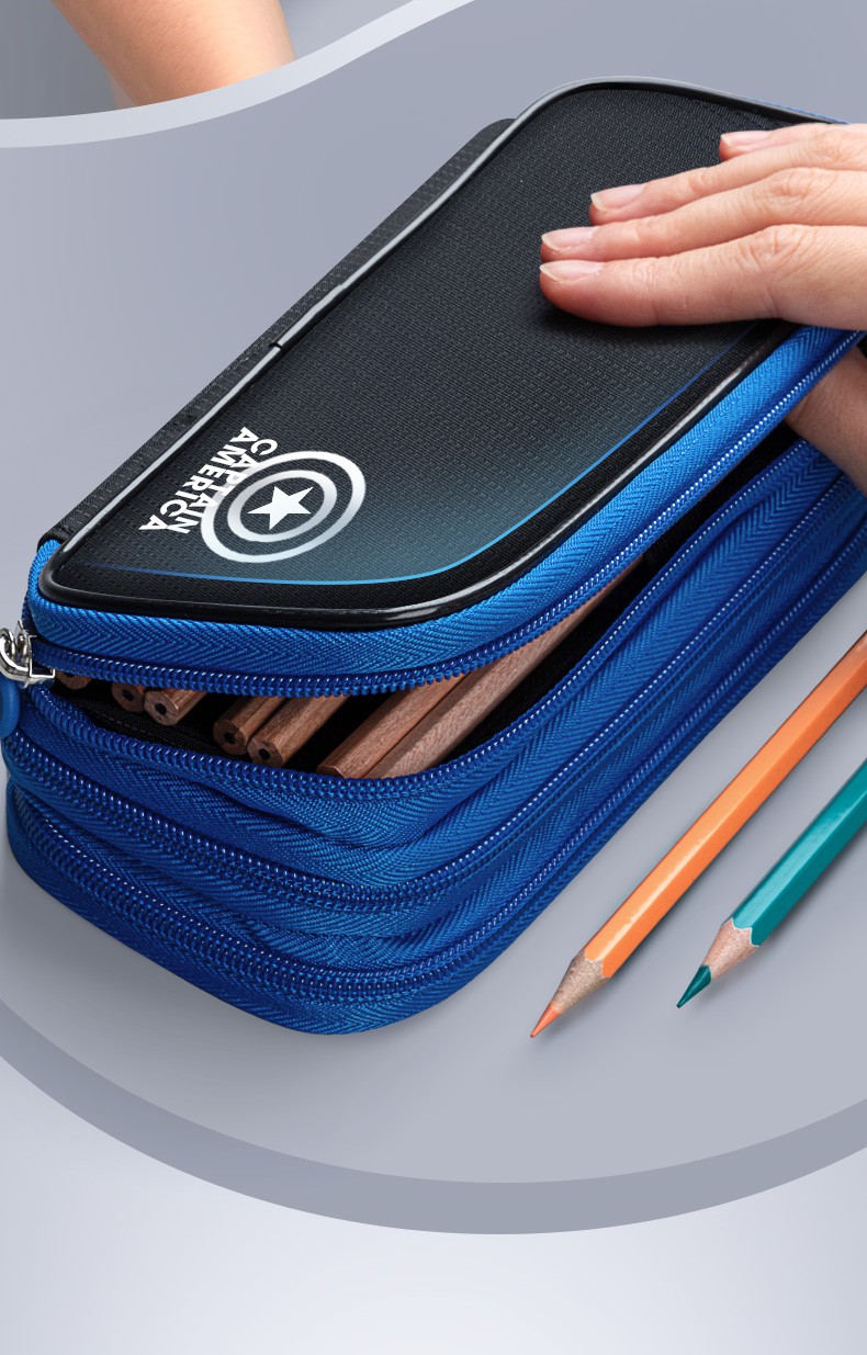 笔袋男生款简多层大容量文具盒男小学生用简铅笔盒帆布笔袋文具袋初中