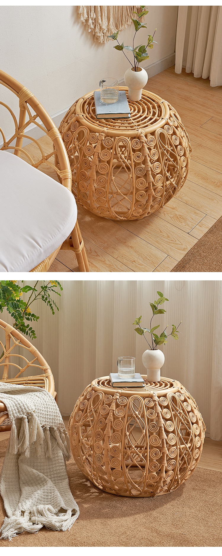 贝意品藤编沙发日式客厅藤条藤椅庭院家具双人印尼藤艺竹藤阳台民宿