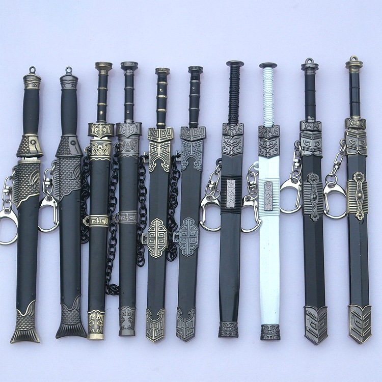 中国古代模型汉剑秦始皇剑鱼肠剑越王剑如意剑带剑鞘钥匙扣 如意剑枪
