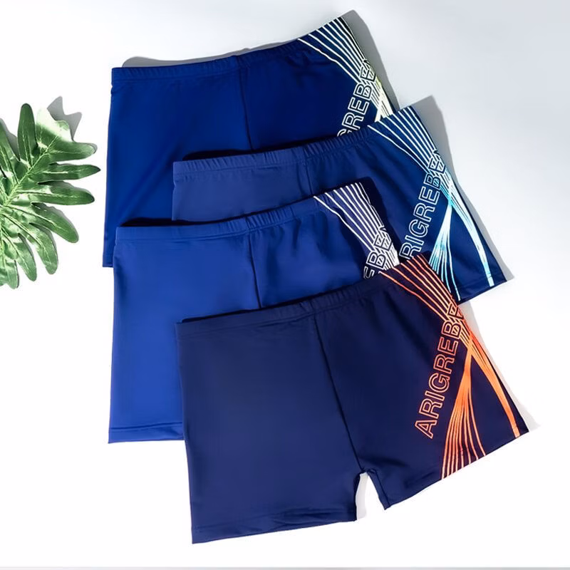 Men's Swim Shorts Quick-drying Elastic Breathable Boxer Trunks_voghion.com