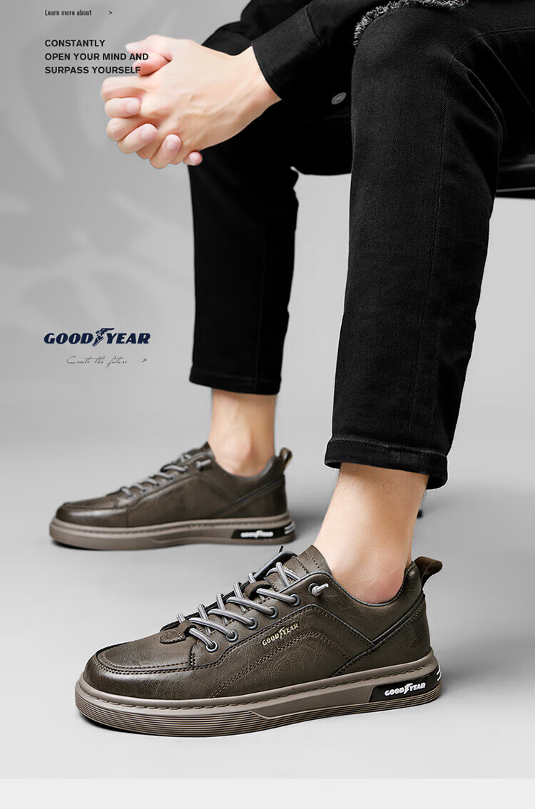 固特异(goodyear)休闲鞋男鞋潮流百搭男士板鞋真皮鞋子男夏季时尚青年