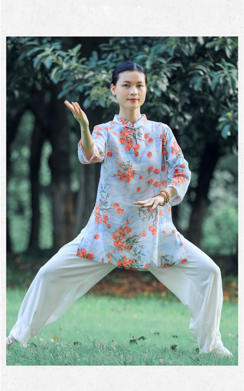 2022太极服女新款飘逸短袖服装夏天春秋季棉麻上衣薄款高端 黄色苎麻