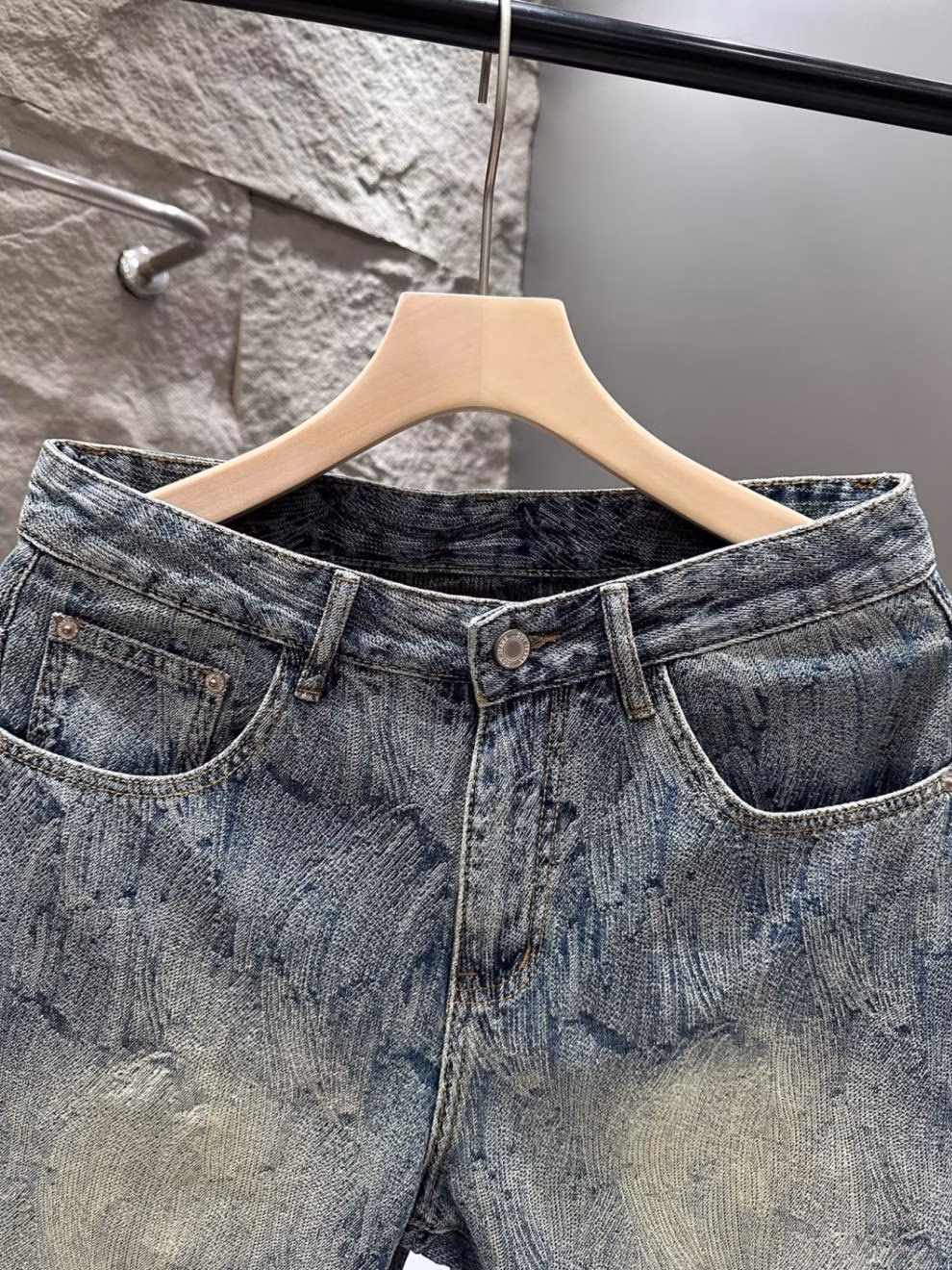 High-end Denim Shorts Men's Trendy Brand American Thin Five-point Pants 2026 Summer New Men's Casual Half Pants, Blue 28_viptrois.com