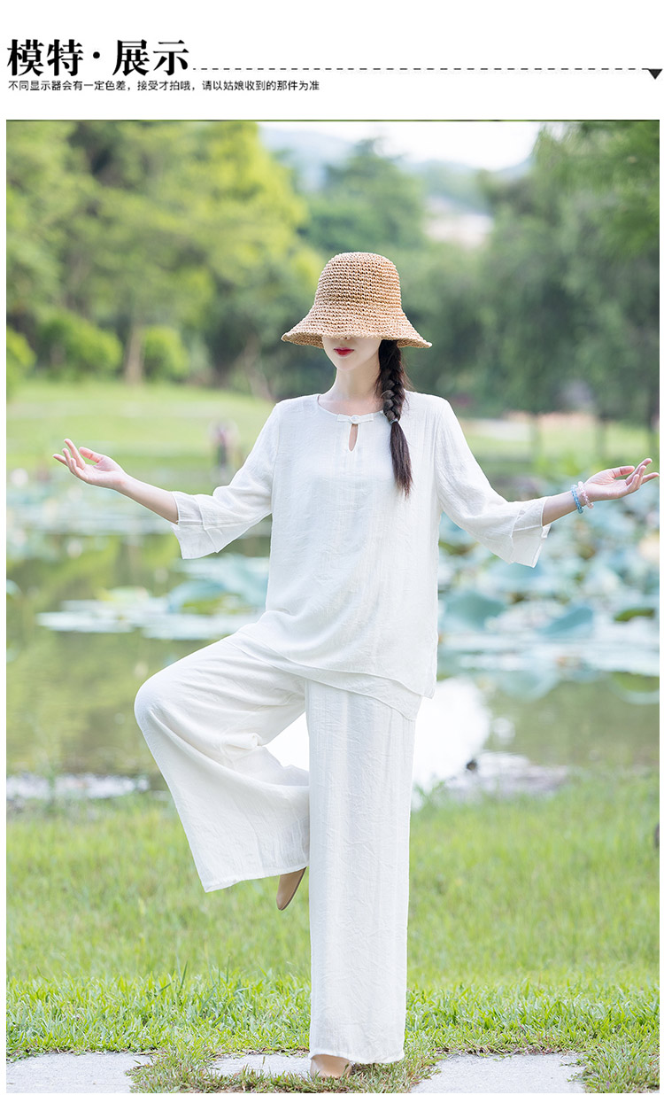 禅服女复古风套装佛系女夏天中式唐装装棉麻中国风复古禅意茶服禅修服