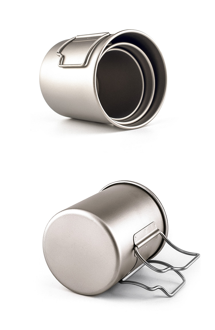 钛途纯钛咖啡杯钛水杯单层定制露营便携折叠纯钛茶水杯咖啡杯户外野营