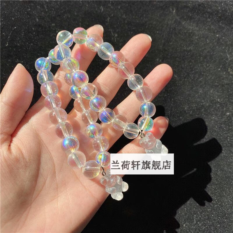 少心韩版小熊水晶手链透明微彩学生潮简约闺蜜情侣首饰单条水晶手链无