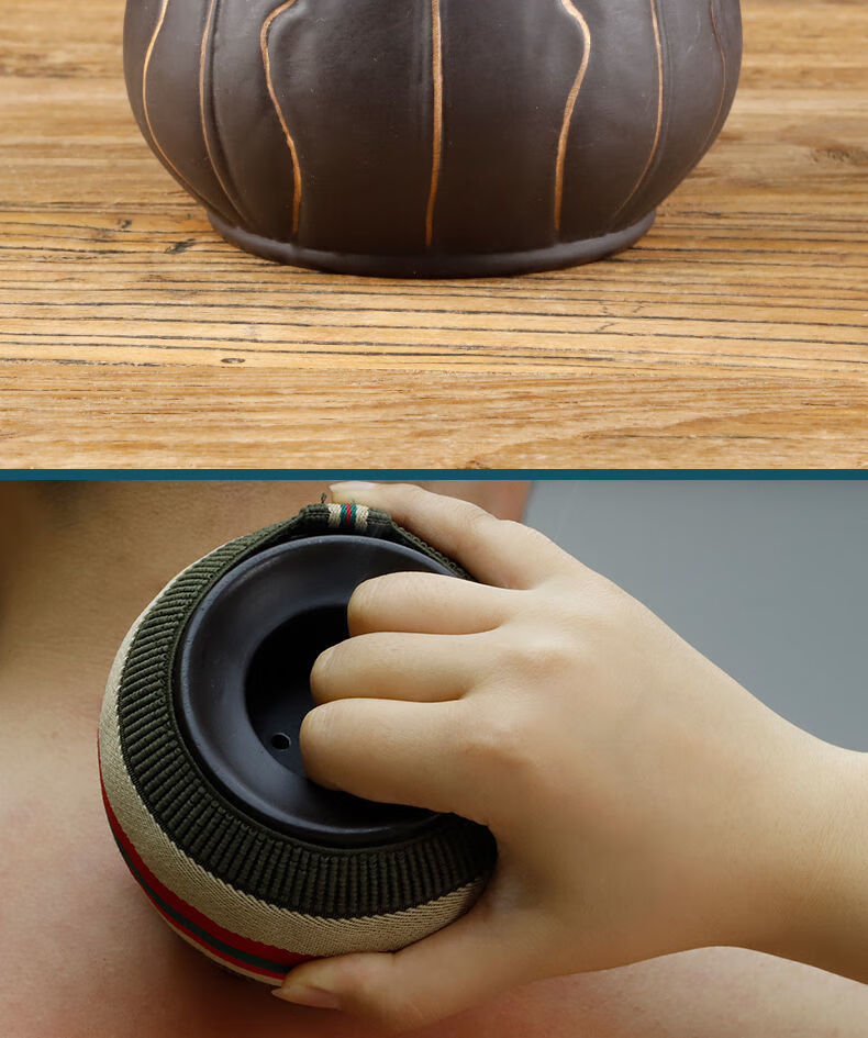 火龙罐砭石艾灸罐双层莲花口美容院专用艾灸经络刮痧罐中医防烫 小罐