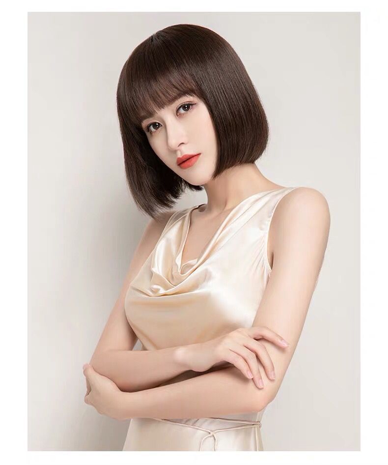 假发女短发网红圆脸波波头全头套式自然少女学生蓬松逼真新假发套深