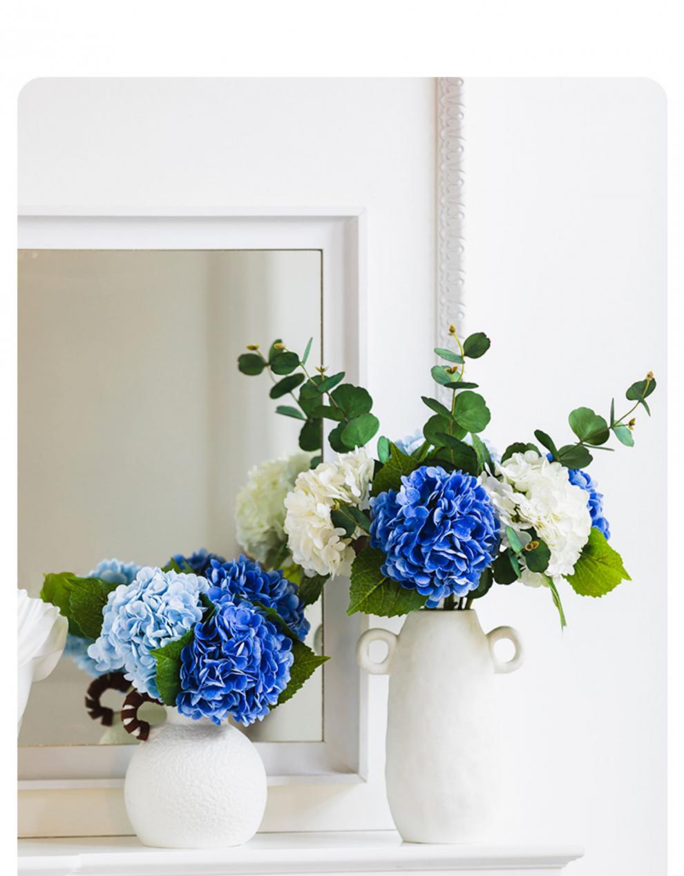 仿生花绣球花仿真花蓝色保湿手感单支客厅摆件摆设插花装饰假花 秘密
