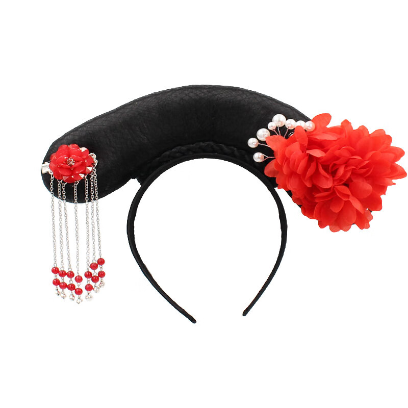 中国风格格发箍儿童古装头饰 满族头饰旗头清朝小女孩女童古代帽道具