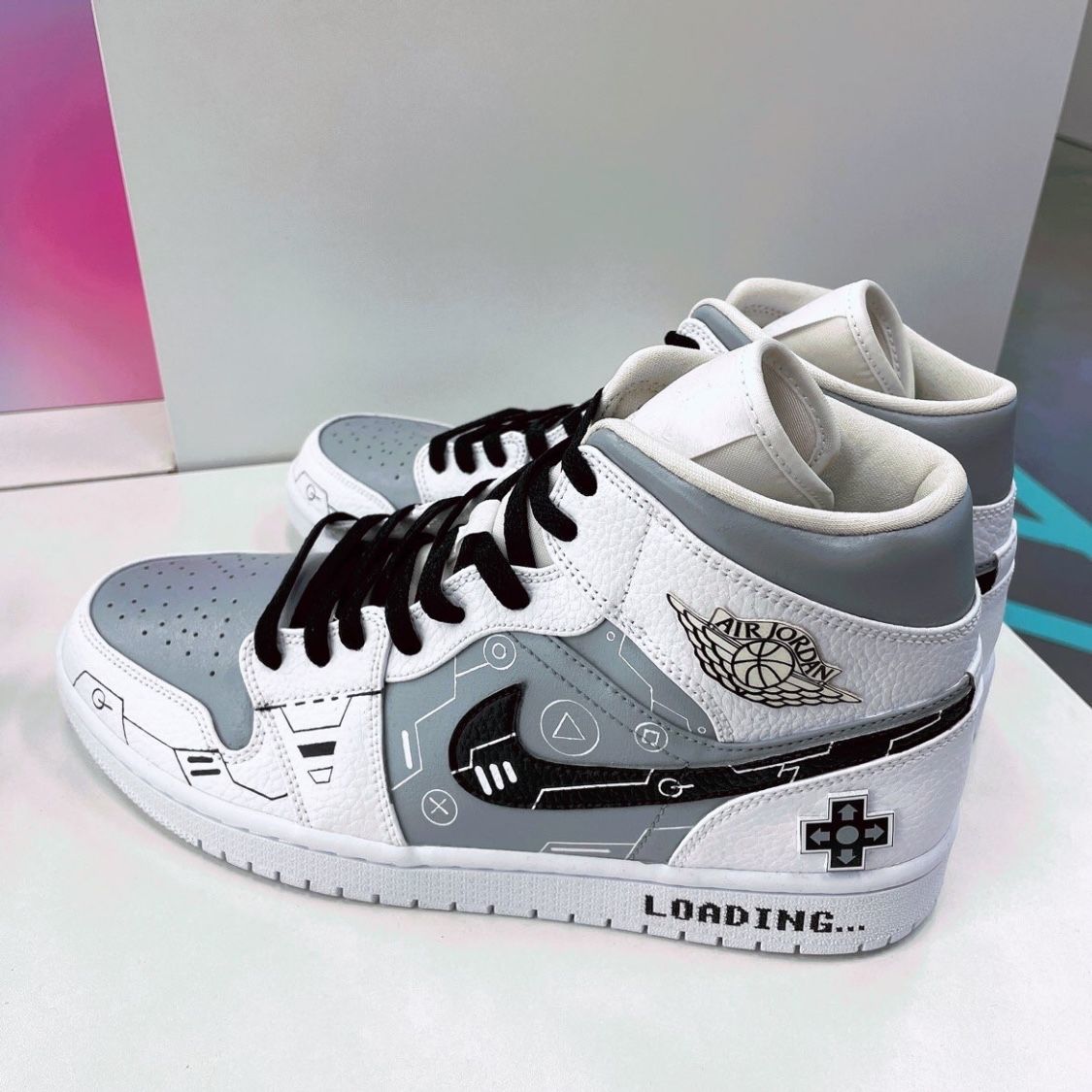 纯原乔黑白灰主题电玩空军一号中帮篮球鞋- 黑白灰电玩 36【图片 价格