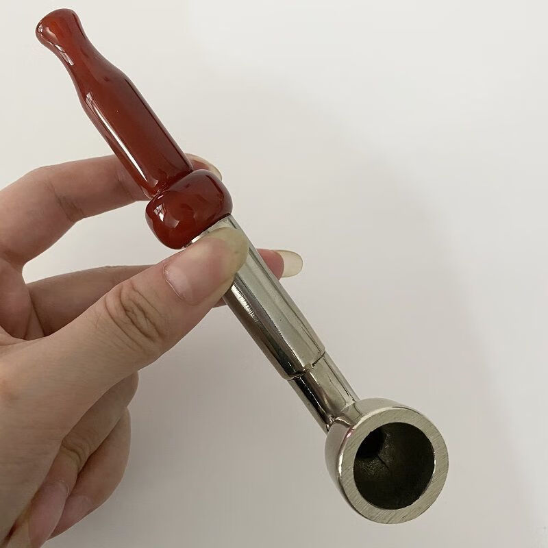 烟斗黄铜白铜烟锅玛瑙烟嘴便携旱烟烟袋烟档短款掌中宝烟斗烟具小烟斗