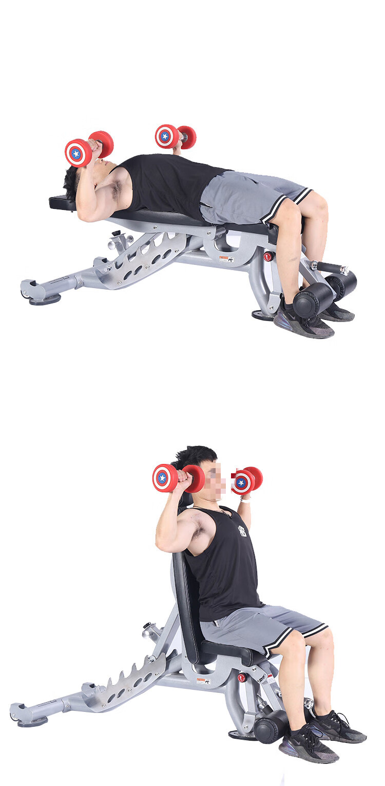 布伦斯轻奢品牌卧推凳商用可调节上斜哑铃凳男士多功能仰卧板健身椅