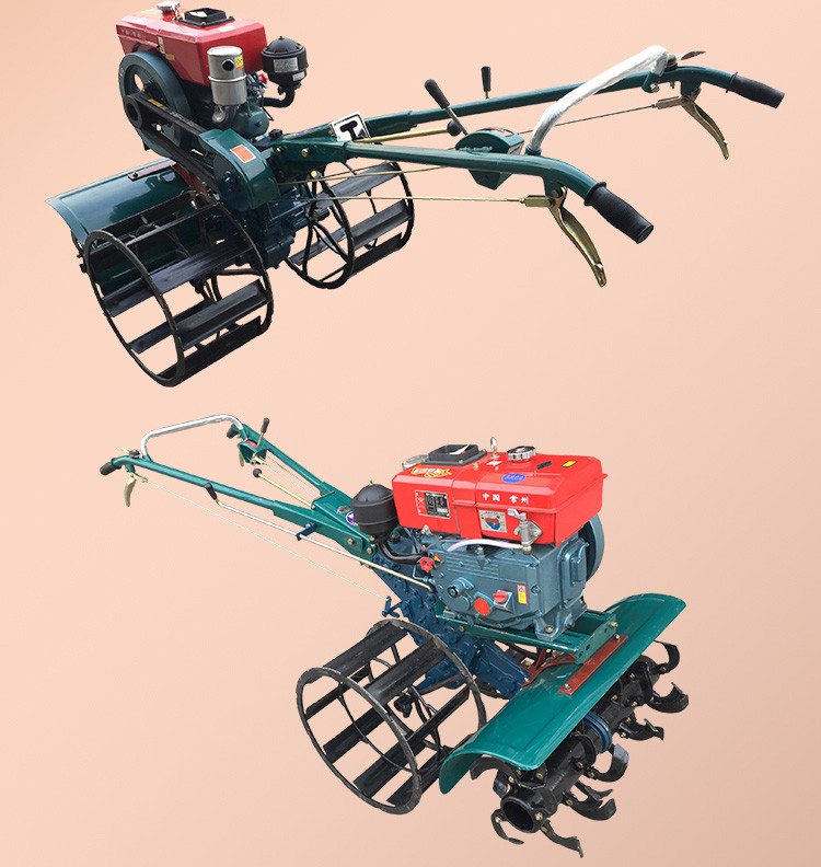 椿度新式多功能四驱8匹农用水田旱地微耕机耕地机旋耕机打田机 坐耕器